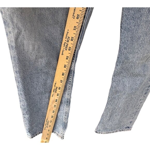 AGOLDE High Rise Straight Crop Jeans Size 30x26 Light Wash Button Fly Organic - Picture 10 of 10